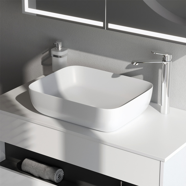 M8FWCC10510WG Func Раковина накладная AM.PM, прямоугольник, 51 см, цвет белый глянец