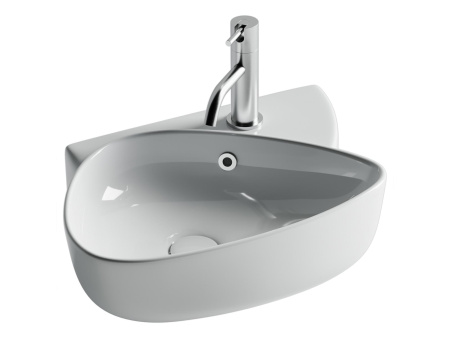 Раковина подвесная с отверстием под смеситель Ceramicanova Element 495*350*155, Белый, CN5049