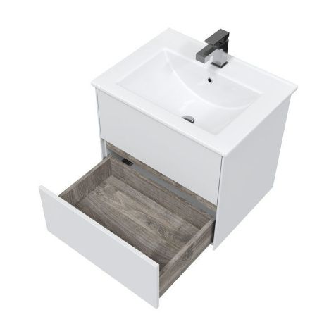 Тумба подвесная Toppus Silk 60 9811.001, белый матовый, с умывальником Next