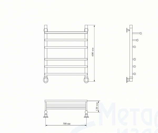 Полотенцесушитель Ariano Прима F 60х50 Black