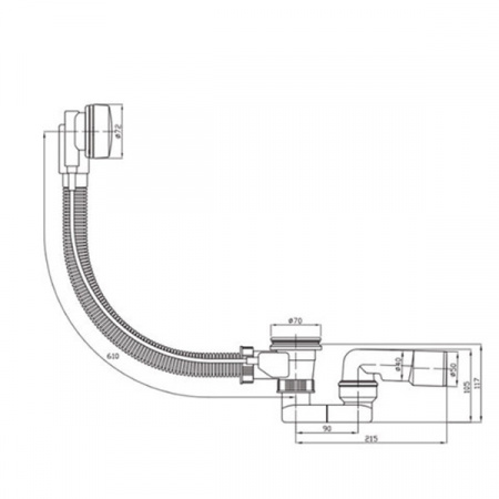 Сифон для ванны Plast Brno EVK0150 clic-clack