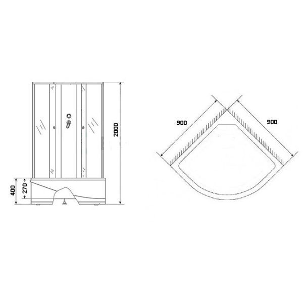 Душевая кабина Niagara Eco NG-7308-14BK, 73081424BK