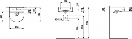 Умывальник Laufen Sonar 8153410001041 41x42x17