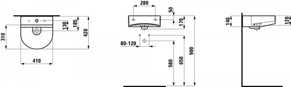 Умывальник Laufen Sonar 8153410001041 41x42x17