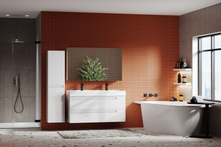 Тумба под умывальник Belux подвесная Стокгольм 100-02 Белый глянцевый