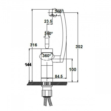 Смеситель для мойки Kaiser Merkur 27033 Сhrome