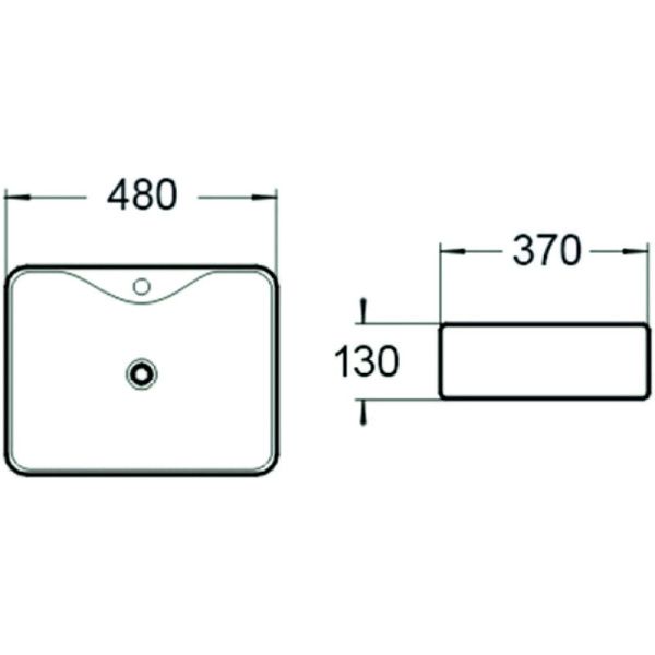 Раковина SantiLine SL-1011MB 48х37 матовая черная