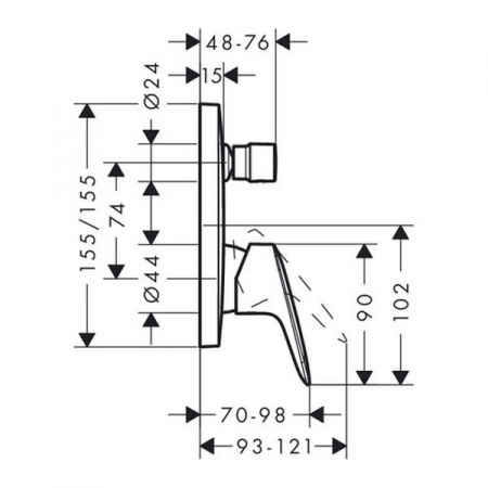 Смеситель для ванны с душем Hansgrohe Logis 71405000