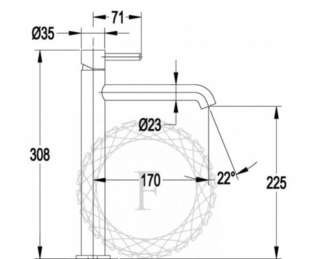 Cмеситель для раковины FILARETE Roun FL6020 (Черный матовый)