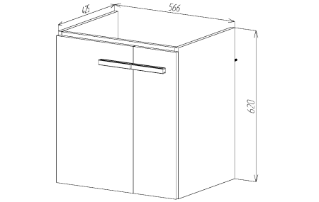 Тумба VIANT "Мюнхен" COMO 60 2 ств подвесная хаки 430х560х620 (VMUN60COH-T2STP)