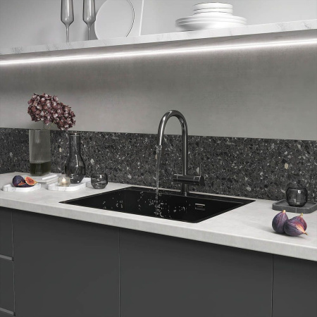 Кухонная мойка Reflexion Iseo RX2265BL оружейная сталь