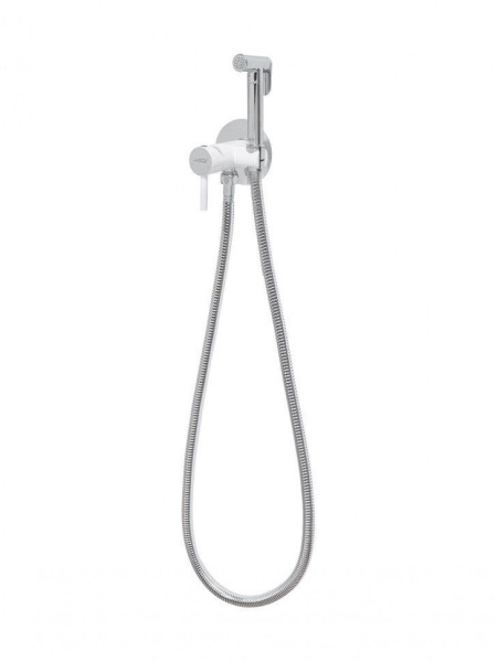 Смеситель встраиваемый с гигиеническим душем Hansberge H3099 Белый хром