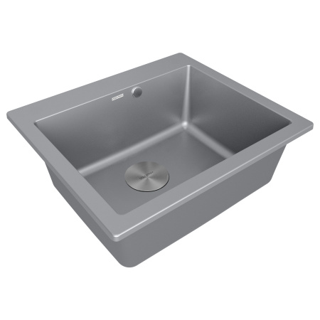 Мойка Paulmark KANTE 60 PM106052-GRM 520х600х200 мм, IT-GRANIT, серый металлик