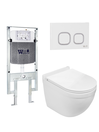 Комплект инсталляции с унитазом Weltwasser AMBERG 497 ST + HEIMBACH 043 GL-WT + AMBERG RD-WT
