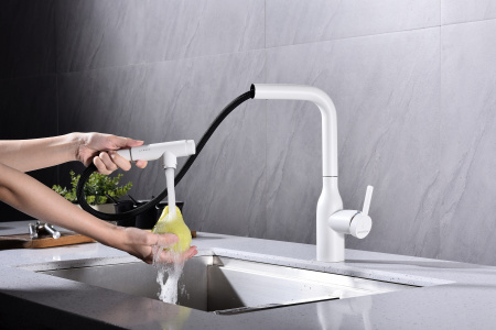 Смеситель для кухни Paulmark VIPER Vi213105-431(WH), белый матовый