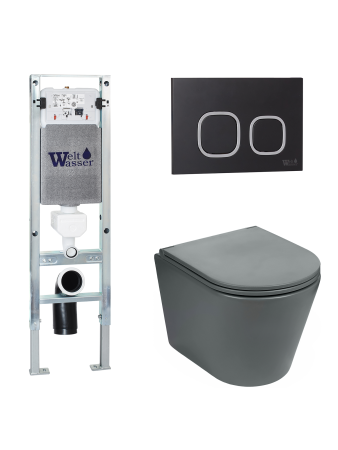 Комплект инсталляции с унитазом Weltwasser AMBERG 350 ST + SALZBACH 041 MT-GR + AMBERG RD-BL