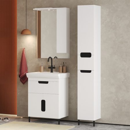 Тумба под умывальник Belux Мадейра напольная 65-01, Белый глянцевый