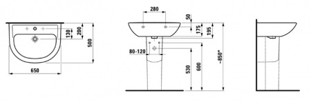 Умывальник Laufen Pro B 8109530001421 65x50x19