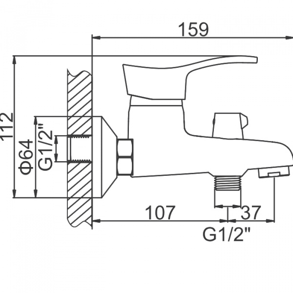 Смеситель для ванны Ledeme H14 L3014