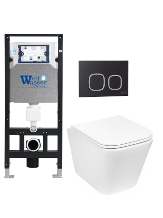 Комплект инсталляции с унитазом Weltwasser AMBERG 506 + GELBACH 043 GL-WT + AMBERG RD-BL