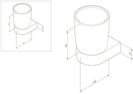 Стеклянный стакан с настенным держателем AM.PM Sensation A3034300