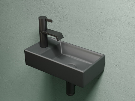 Умывальник подвесной прямоугольный Ceramicanova Element 407*217*100, темный антрацит матовый, CN6051RMDH