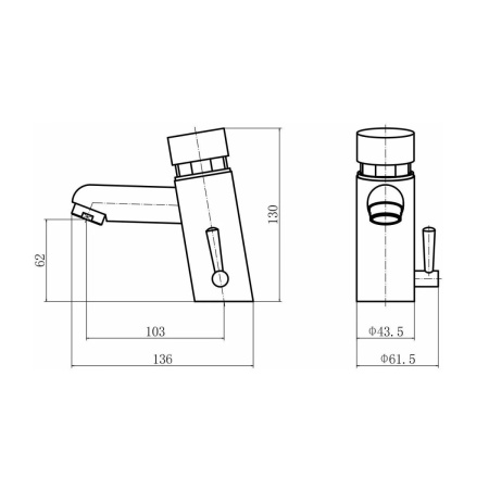 Смеситель для раковины FASHUN A527, хром