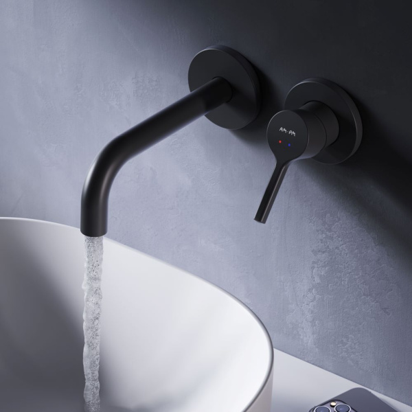 F85B72622 X-Joy S Смеситель для умывальника AM.PM монтируемый в стену, черный