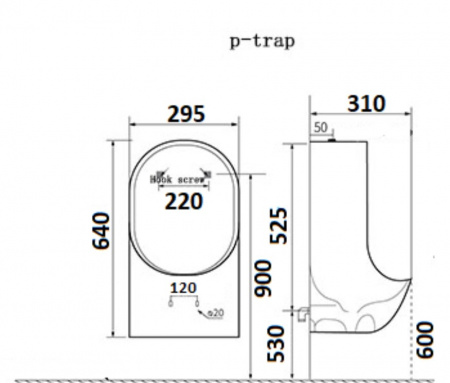 Писсуар подвесной CeramaLux X541P