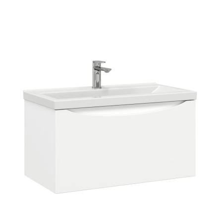 Тумба под умывальник Belux Берген подвесная 80-01 белый глянцевый