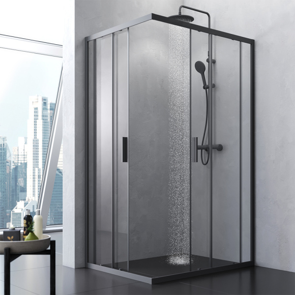 W93G-404-120290-BT Gem S Twin Slide Душевое ограждение AM.PM 120x90, профиль черный мат
