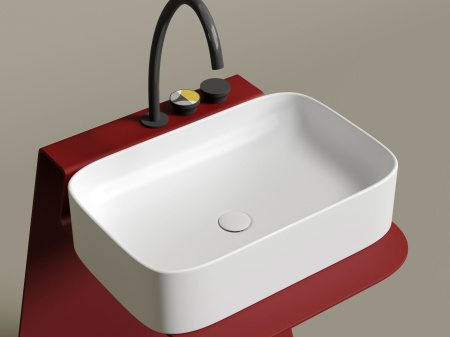 Умывальник чаша накладная прямоугольная Ceramicanova Element 605*380*150мм, белый матовый, CN6053MW