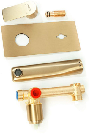 Смеситель встраиваемый для раковины Hansberge H699 Золото матовый