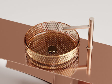 Умывальник чаша накладная круглая Ceramicanova Cristal 360*360*112мм, бежевый, CN6058