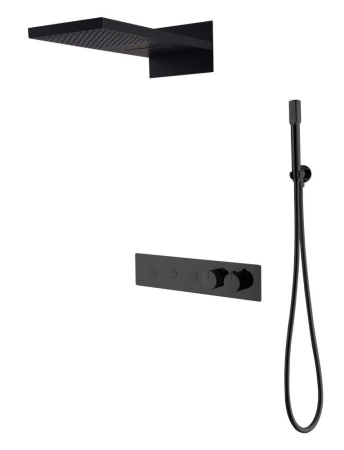Встроенная душевая система Boheme Fusion с термостатом, трехпозиционная BLACK, 131-B