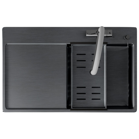 Кухонная мойка Roxen Vespa 78 PVD (графит) правосторонняя