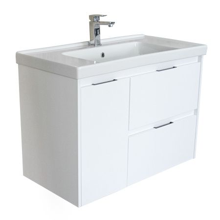 Тумба подвесная BRIZ Вена 90 с умывальником Грэйс, 239 03-20090-15 00 БЕЛ