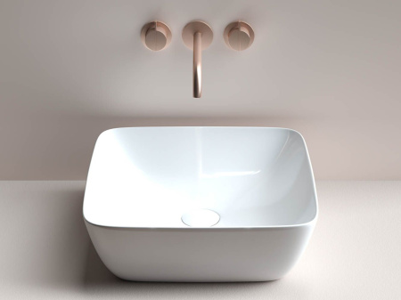 Умывальник чаша Ceramicanova FORM накладная квадратная 420*420*145мм, Белый, CN2002