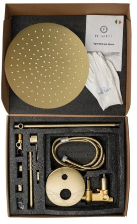 Душевая система скрытого монтажа FILARETE Roun FL1023 (Матовое золото)