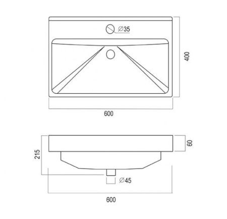 Тумба подвесная Toppus Satin 60 9811.004, белый глянец, с умывальником Fest