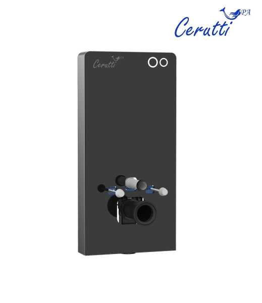 Модуль - инсталляция G111B из черного стекла Ceruttispa, приставная, для подвесных унитазов