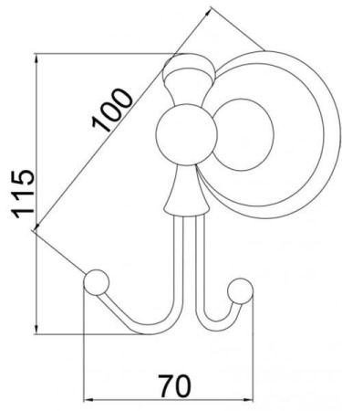 Двойной крючок Boheme Provanse 10806 Бронза