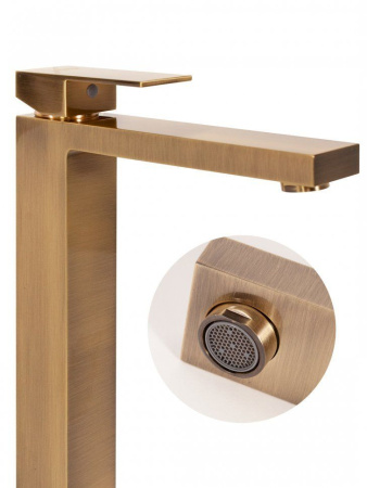 Cмеситель для раковины Высокий Hansberge H2070 Бронза