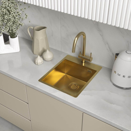Кухонная мойка Reflexion Iseo RX2240GD брашированное золото