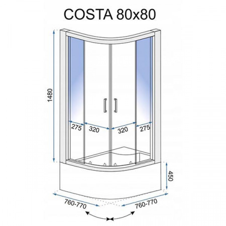 Душевая кабина Rea Costa 80x80 REA-K8902