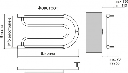 Полотенцесушитель Terminus Фокстрот 320х700