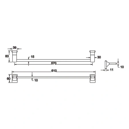 Полотенцедержатель Rose RG1617H, черный