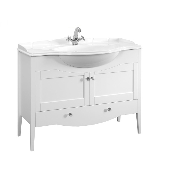 Тумба под умывальник Belux Афины напольная 105-01 белый матовый