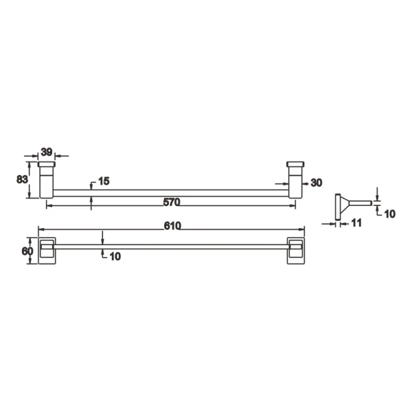 Полотенцедержатель Rose RG1617, хром