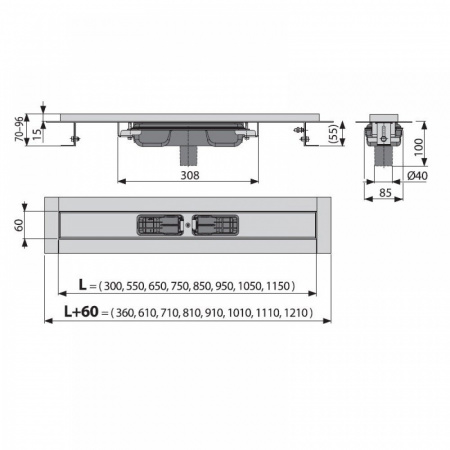 Душевой трап AlcaPlast APZ1101-950